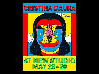 Cristina Daura: Surreal New Studio Exhibition art colorful colorful design creative creative design cristina daura design digital art graphic design illustration invitation modern art poster vibrant vibrant design vibtant