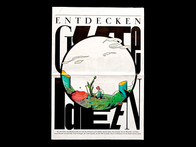 "Entdecken: Great Ideas" - Editorial Journey bold clean layout colorful conceptual art creative creative poster design digital graphic design magazine art modern newspaper design poster poster design print design typography