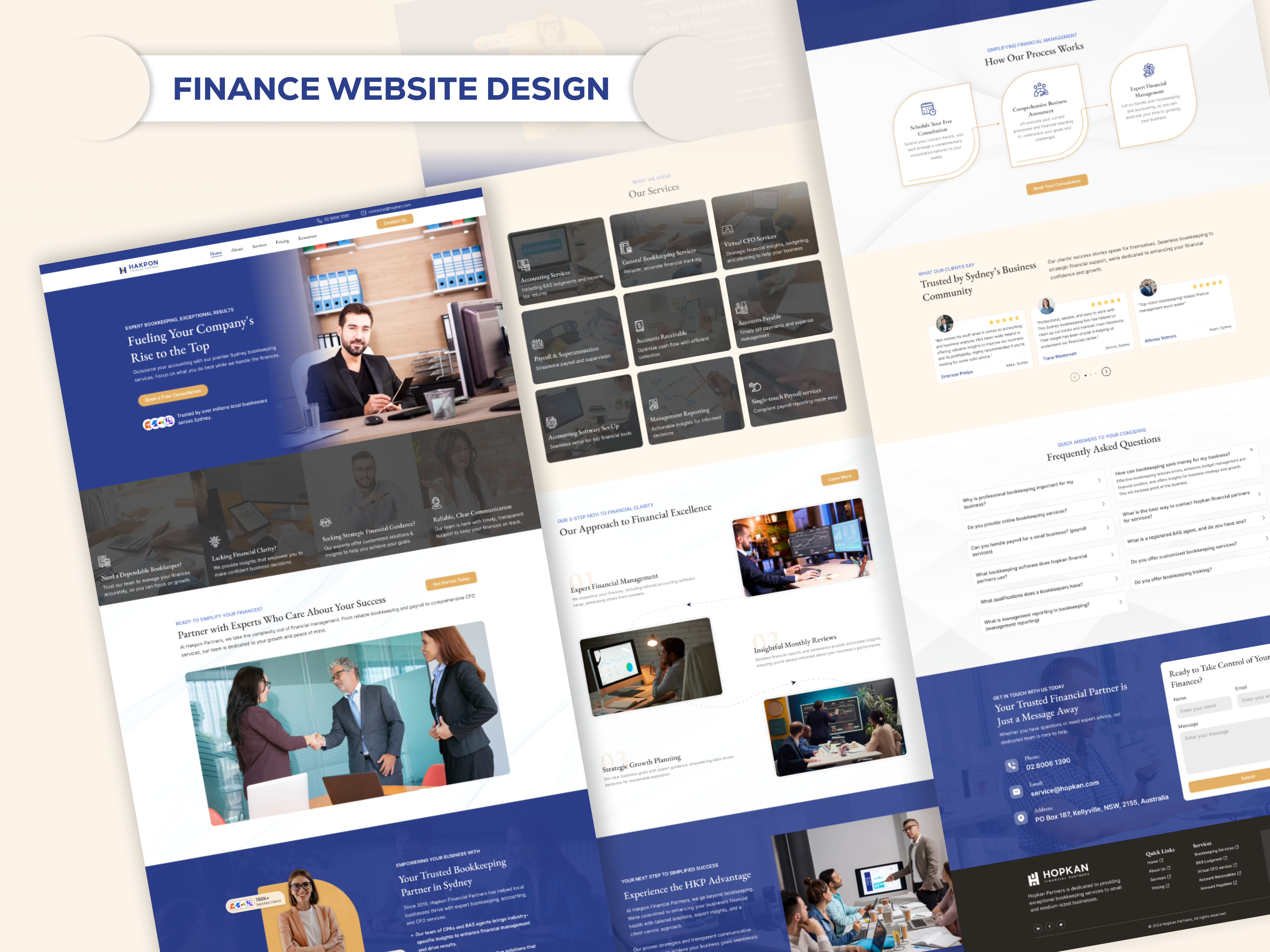Modern Finance & Bookkeeping Website Design branding design elegant figma finance graphic design luxury modern professional service ui uiux website