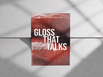 Gloss That Talks - Poster beauty branding design editorialdesign fashion fashiondesign figma graphic design graphicdesign magazine pink poster typography