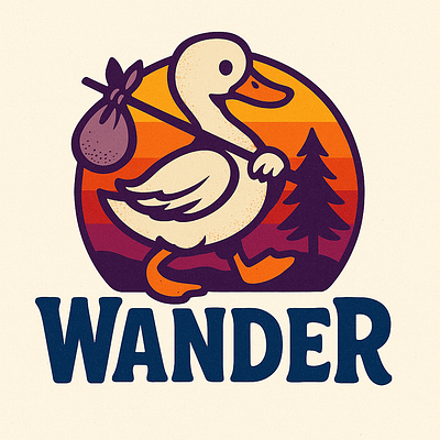 WANDER art branding gues logo travelling wander