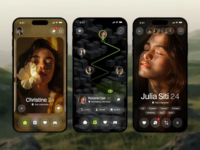 Matcha – Dating Mobile App app chat clean couple date dating dating app finder match message messenger mobile mobile app search social media swiss tinder ui ui design ux
