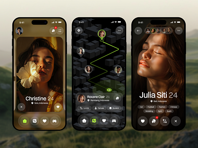 Matcha – Dating Mobile App app chat clean couple date dating dating app finder match message messenger mobile mobile app search social media swiss tinder ui ui design ux