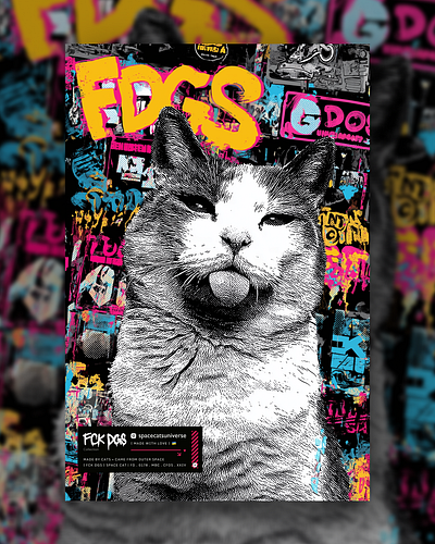 [FCK DGS 0178] ai branding cat daliy design illustration poster print