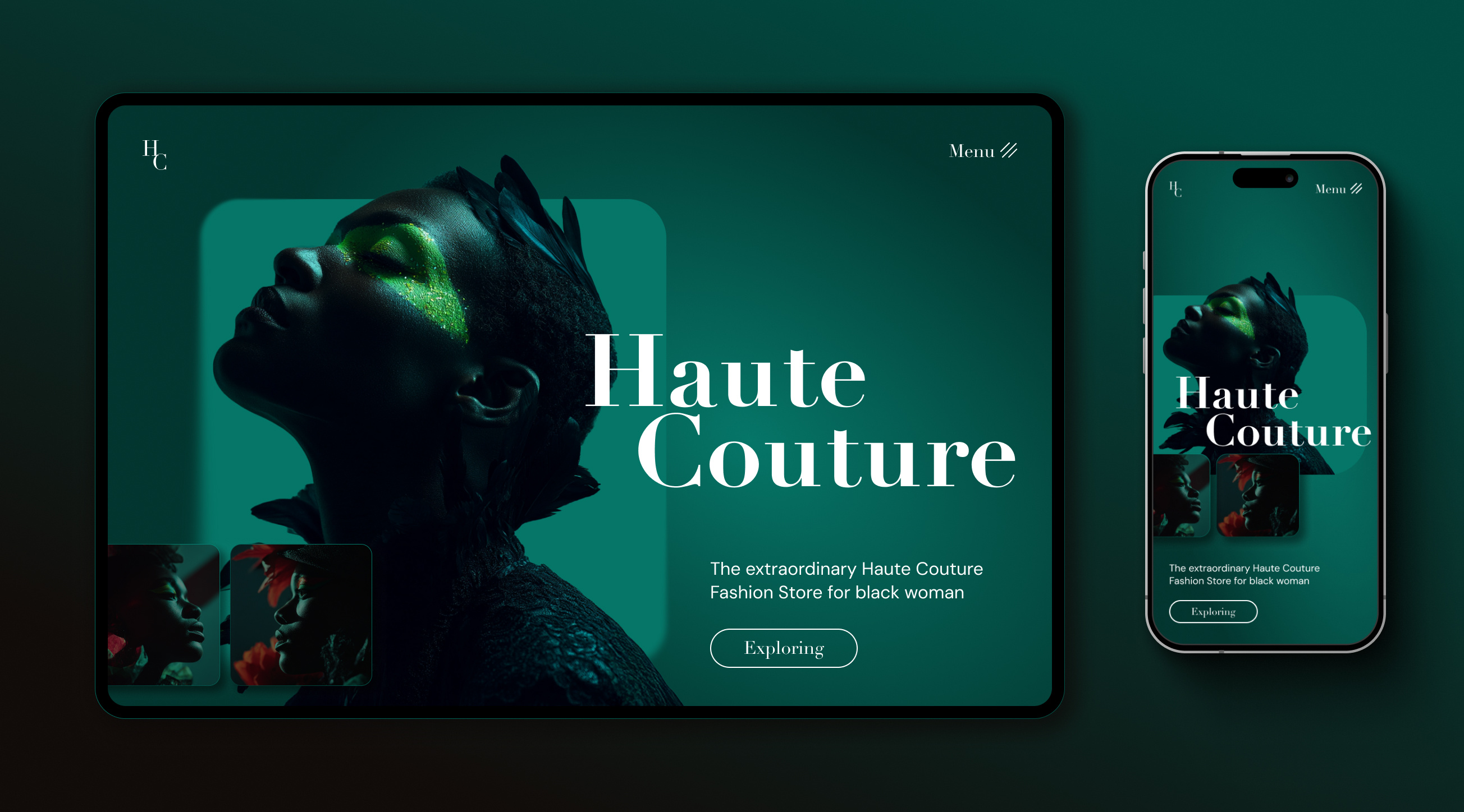 UI Design Hero Section. Desktop and Mobile. ui