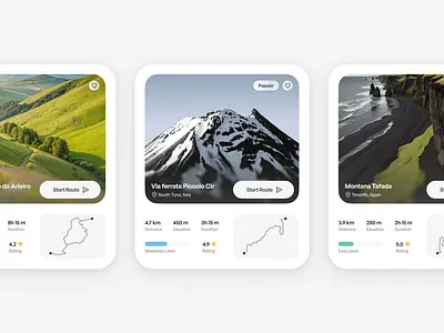 Travel Information Cards, UX/UI Design 2025trend app design card clean ui glassmorphism ios design ios26 ui uiux ux web design