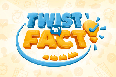 Twist n Fact Game Logo branding design flat gamelogo illustration illustrator logo vector