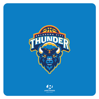 Oklahoma City Thunder Rebrand Concept animal basketball bison branding buffalo design graphic design illustrator logo nba oklahoma city thunder typography vector