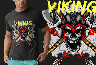 Viking Skull Design design graphic design illustration pod print on demand skull skull design skull tshirt skull tshirt design streetwear design tshirt design viking viking design viking skull viking tshirt viking tshirt design