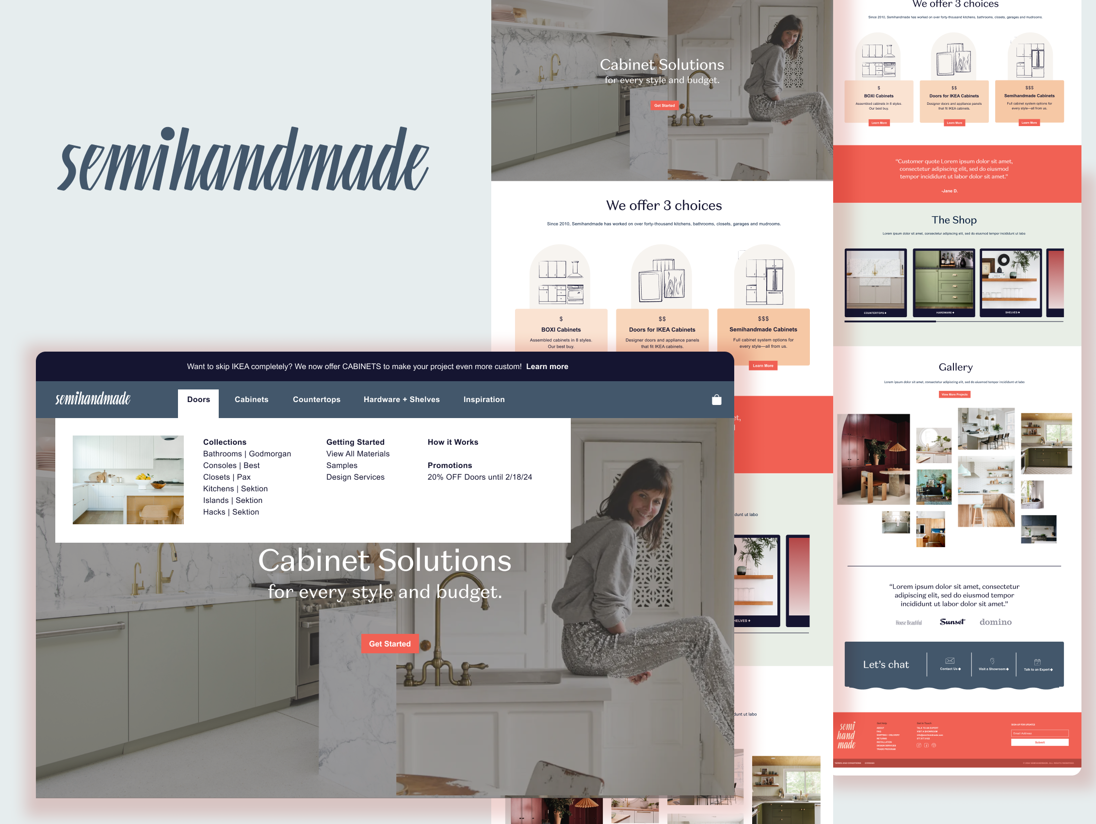 Semihandmade - Shopify website design & full custom development branding development graphic design homepage ikea interior design pdp pdp desing pdp shopify product details page shopify ui ux wireframes