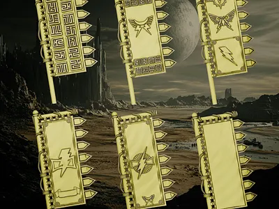 White Scars Banners 3d 3d art 3d model 3d printing 3d sculpting blender design warhammer