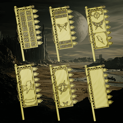 White Scars Banners 3d 3d art 3d model 3d printing 3d sculpting blender design warhammer