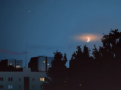 Vector Minimalism Art | night city in the twilight adobe illustrator cover flat graphic design illustration minimal nature noise vector