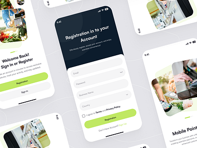 Onboarding, Login, Sign Up Page Mobile app design forget password mobile app modern design registration signin signup