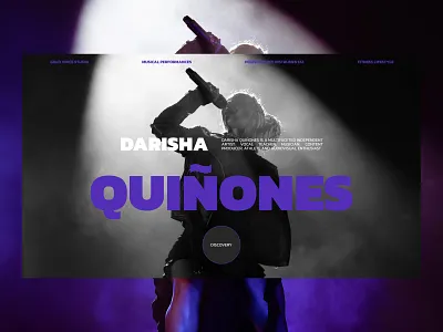 Hero Section - Darisha Quiñones art directed darisha quiñones design editorial design graphic design hero section music musician singer ui user interface web design