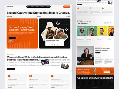 Podcast Website Design audio broadcasting communication design landing page media microphone music podcast website radio technology ui ux