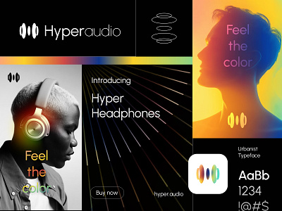 Hyperaudio - Audio Brand Concept agency audio branding business company deck design electronic graphic design guideline headphone headset identity illustration logo media music pitch sound vector