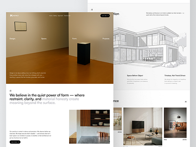 NSTRCT — Architecture Studio Landing Page architectural architecture studio brown clean editorial interior landingpage minimalism minimalist modern muted space studio ui