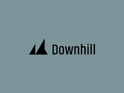 Downhill adventure logo mountain nature simple trail