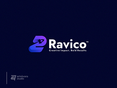 RAVICO brand branding colorful design fire flight graphic design letter r logo logos logotype modern power r logo rocket logo space vector visual identity