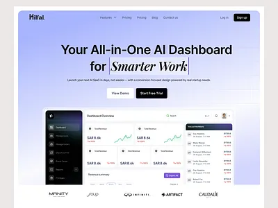 AI SaaS landing page design ai aiplatform design homepage landing landing page minimalistic landing page productdesign saas saas landing saas website saaslandingpage uidesign web design website
