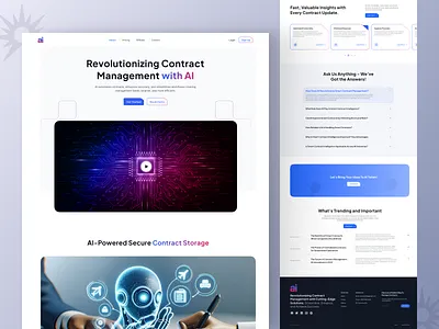Revolutionizing Contract Management with AI ai ai design ai integration ai landing page design ai platform ai powered platform ai smart solution artificial intelligence contact management ai dashboard landing page mobile app mobile responsive saas smart contracts ui ux web design website