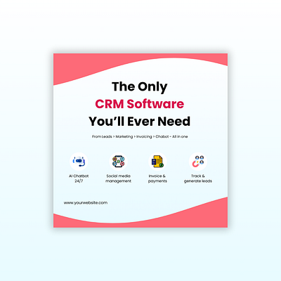 CRM Flyer Instagram ai chatbot branding business poster canva crm flyer graphic design invoice photoshop poster red design restaurant manager saas poster social media social media manager software poster template