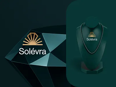 Solevra logo for jewelry Brand branding custom logo diamond icon jewelry logo logo mark sun