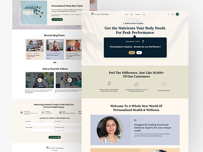 Nutra Nourish – Personalized Healthcare Wellness Landing Page design healthcare healthcare landing page healthcare website landing page landingpage medicine care personalized healthcare personalizedmedicine web design webdesign website website design wellness landing page wellness website