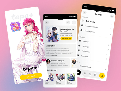 Comic Mobile App Design UI/UX carton comic book comic book app comic reader comic ui comics creative app digital comics entertainment app ios manga design mobile app mobile ui mobile ux modern app design newsfeed reading app ui design uiux ux design