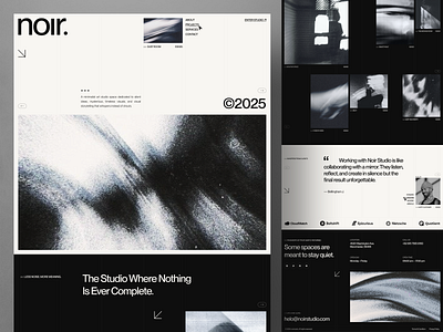 Noir - Art Studio Landing Page 🖼️ abstract website agency website art gallery website art studio website art website clean creative agency website creative website landing page minimalist museum website painting website simple studio website uidesign uiux website
