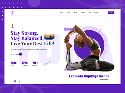 Yoga branding design graphic design hero banner landing page typography ui ux web webpage website yoga