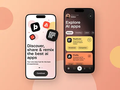 AI App Discovery app design app onboarding concept design design system interface mobile app ui design