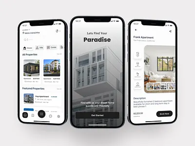 Real Estate App UI app design branding design graphic design illustration ios app development logo mobile app ui vector