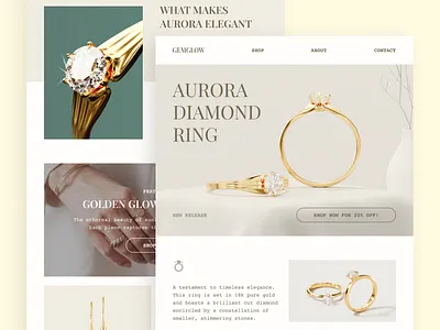 GemGlow – Jewelry Email Newsletter Figma accessory brand design boutique email template elegant email template email for jewelers figma beautiful figma luxury design gem showcase gemglow news letter jewerly email design jewerly promotion ui news letter inspo shiny template sparkleandsell style your in box ui inspiration ui showcase ui trends ux for jewelry