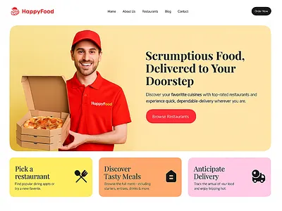 Food Delivery UI/UX Landing Page Web Design branding designer ui website
