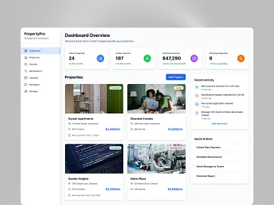 Property Management System UI figma ui ux web app