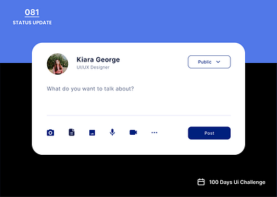 DailyUIchallenge Day 081/100 Prompt: Status Update ui
