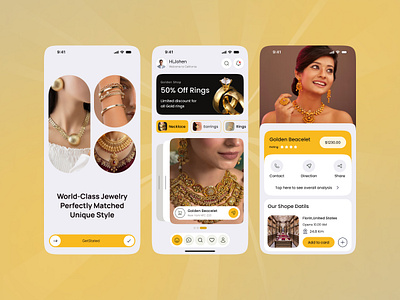 Jewelry Mobile App app design delivery app design get started ui gold shop iso design jewelry jewelry appui jewelry design jewelry shop luxury app design mobile app online shopping online store shopping mobile apps store ui design uix