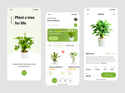 Plants Shop App UI bonsai bonsai plant app climate concept e commerce app ui e commerce store green greenery home plantation mobile app nature app oxygen planet earth plants app plants shop plants store tree tree lovers tree plants app trees