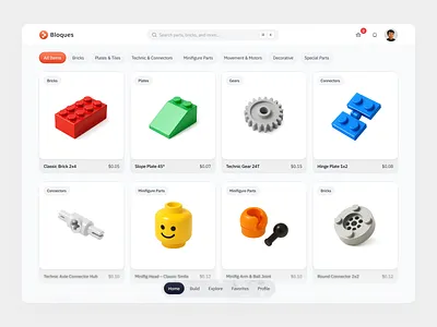 Bloques - Lego Parts Marketplace Hero 3d character children clean fun hero home page icon illustration kids landing page lego marketplace orange playful render shop shopping toy toys