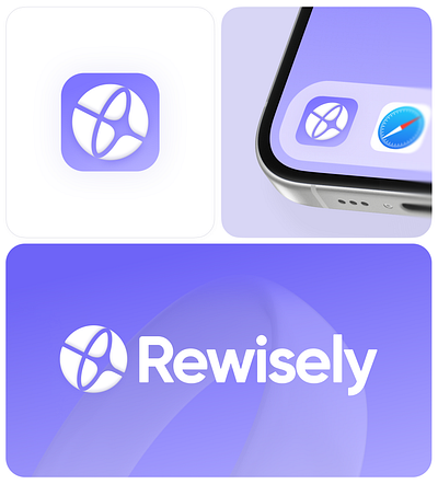 Rewisely App logo brand identity branding clean design graphic graphic design identity logo motion graphics popular uidesign uiux userinterface