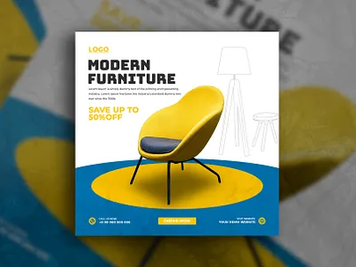 Furniture banner banner cover furniture markeiting modern furniture online post promotion sale social media sofa table template web