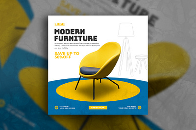 Furniture banner banner cover furniture markeiting modern furniture online post promotion sale social media sofa table template web