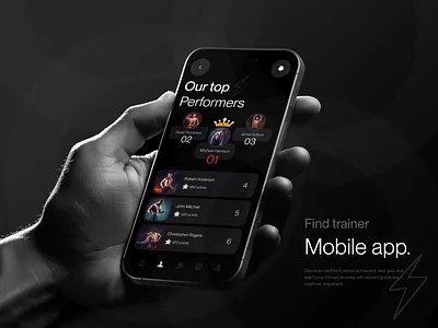 Fitness trainer app 💪 appui cleandesign darkmodeui findtrainer fitnessapp fitnessjourney fitnesslifestyle fitnesstracker fitnessui mobileappdesign mobileui personaltrainer productdesign trainerbooking ui uidesign userinterface uxuidesign wellnessapp workoutapp