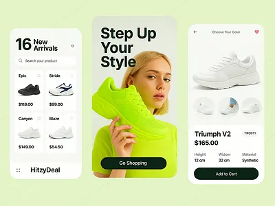 E-commerce | Mobile app | UI/UX | Shoe Hitzy Deal adidas clean ui designer ecommerce app design nike online store shoe mobile app shoes shopping app ui