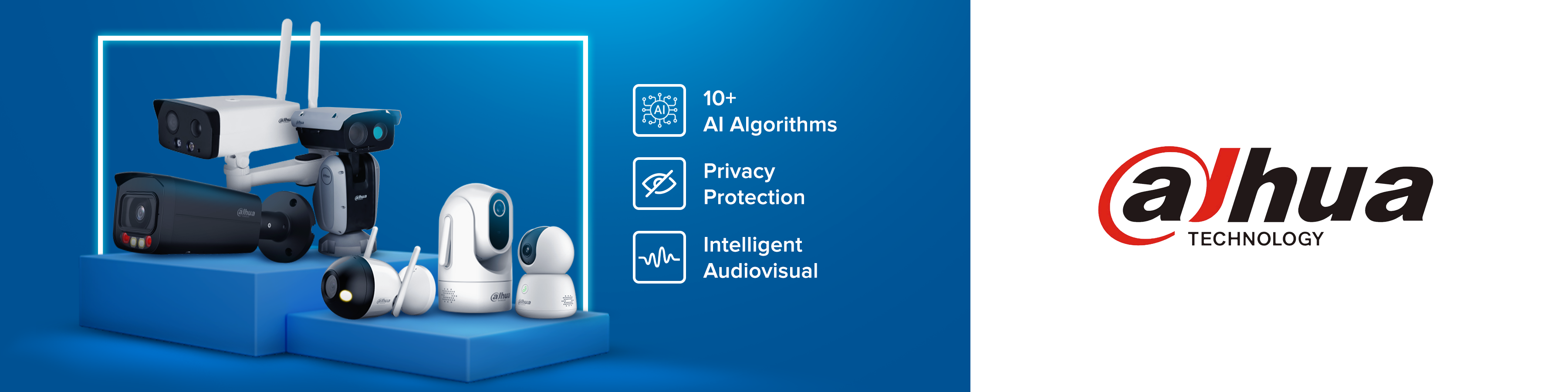 Dahua Signboard Store decoration blue cctv dahua mockup signboard