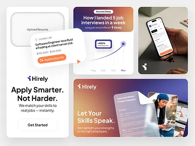 Ad creatives for job search platform banners branding graphic design hr ui uxui web design