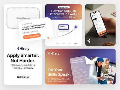 Ad creatives for job search platform banners branding graphic design hr ui uxui web design