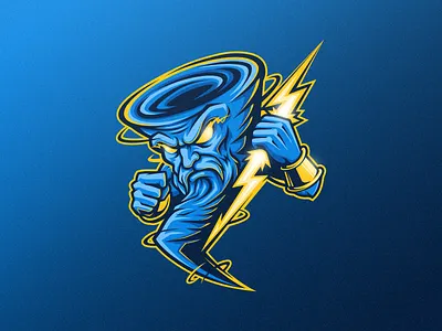 Storm God character god hurricane illustration lightning logo mascot storm team thunder tornado wind zeus
